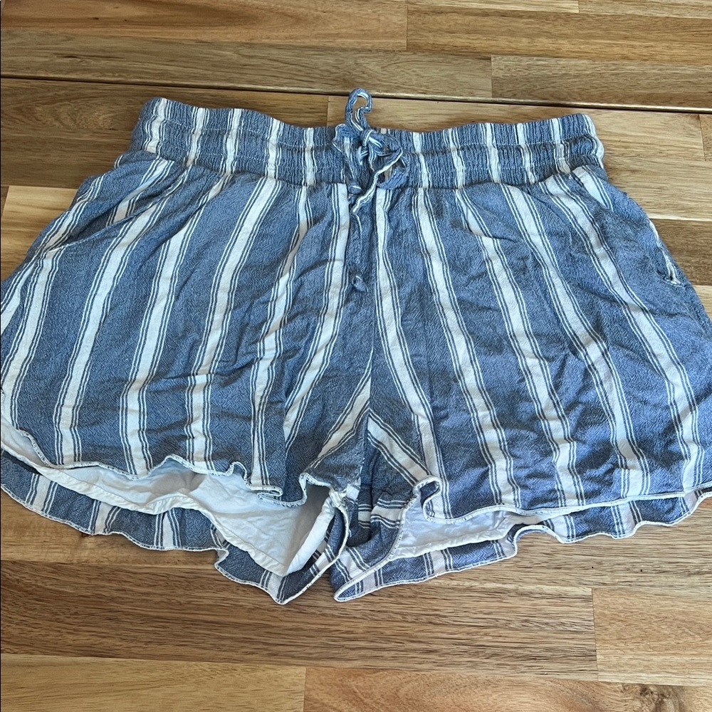 Hollister Blue and White‎ Striped Shorts size M